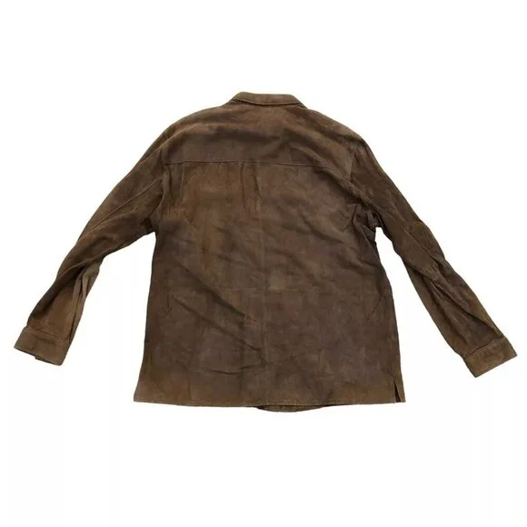 ROBERT COMSTOCK Endurance Leather Suede Jacket Men's LG Brown Long Sleeve Collar - Picture 2 of 12